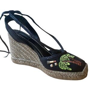 MARC JACOBS Nathalie Wedges Espadrilles Embellished Appliqued Patches EU 40 NIB
